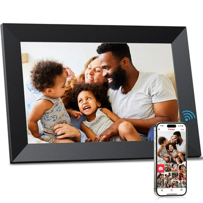 10.1" WiFi Digital Picture Frame 1280 * 800 HD IPS Touch Screen Digital Photo Frame with Built-in 16GB Memory, Auto-Rotate, Tabletop & Wall-Mounted Digital Frame, Share Photos Video via App, Black