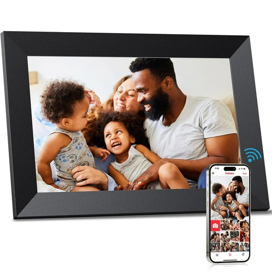 10.1" WiFi Digital Picture Frame 1280 * 800 HD IPS Touch Screen Digital Photo Frame with Built-in 16GB Memory, Auto-Rotate, Tabletop & Wall-Mounted Digital Frame, Share Photos Video via App, Black