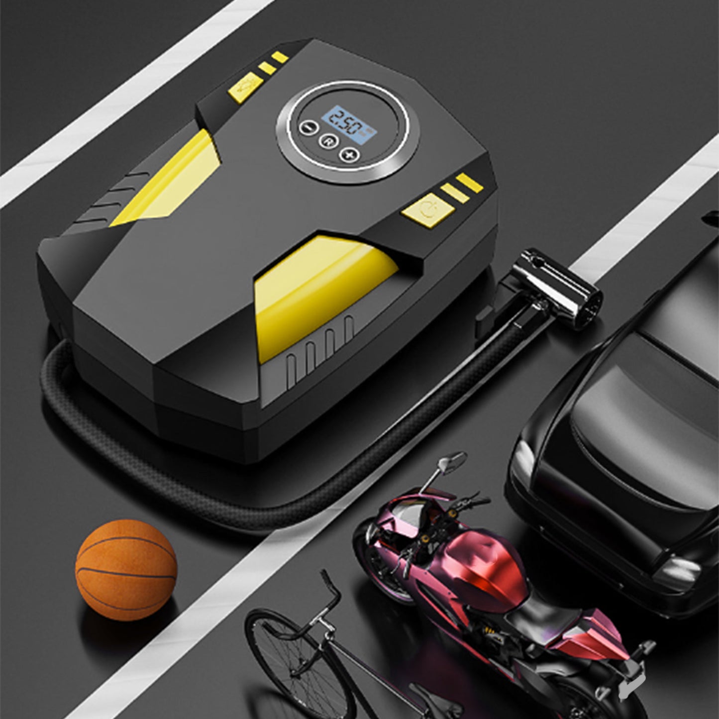 Tire Inflator Pump, Portable Air Compressor for Car, Auto Air Pump w/ LED Light Gauge 12V DC, 150PSI Tire Pump Electric Air Pump Tire Inflator