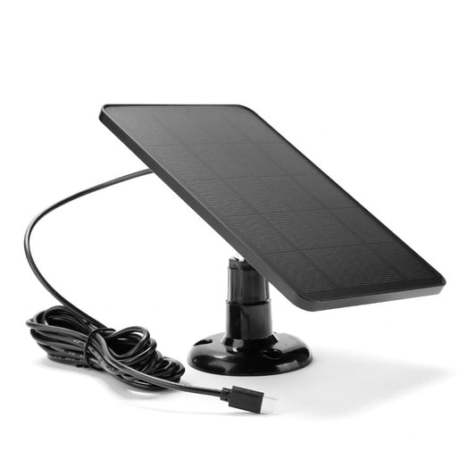 10W Solar Panels for Security Camera, USB C Port Solar Panel for DC 5V Outdoor Rechargeable Battery Camera Doorbell Light, 360° Adjustable Security Mount with 9.8ft Cable, IP65 Waterproof, Black