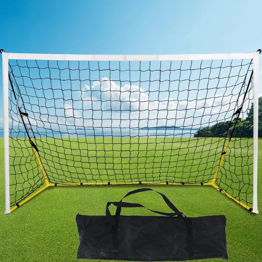 Soccer Goals For Backyard, Portable 8 Ft. X 5 Ft. Soccer Goal Net For Kids Adults, Folding Soccer Goal With Carry Bag, Football Soccer Training Equipment Includes 4 Ground Stakes, Steel Frame