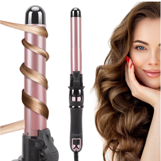 1.1in Ceramic Barrel Automatic Rotating Curling Iron, Digital Temp Control, Curling Wand Fast Heat Up, Auto Shut Off for Waves, Beach Curls for Women & Girls, Ideal Gift