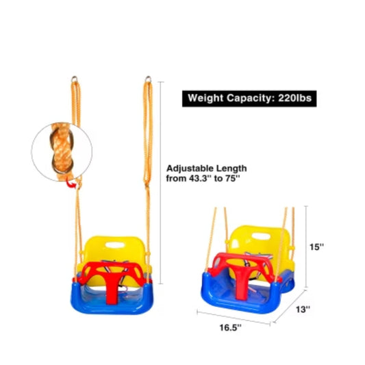 Baby Swing 3-in-1 Seat for Toddlers Age 1-3 Outside Playground Swing Seat Detachable Indoor Outdoor Swing Sets for Kids Age 3-6
