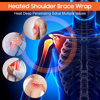 Shoulder Brace Wrap,Electric Shoulder Heating Massager ,USB Charging Shoulder Massager with 3 Heating Levels for Men Women, Heated Shoulder Massage for Relax