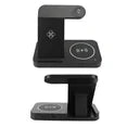4 in 1 Wireless Charger Stand 15W Charging Station for Multiple Devices Compatible with iPhone 16/15/14/13/12/11, for iWatch, AirPods, Foldable Fast Charging Stand with LED Light
