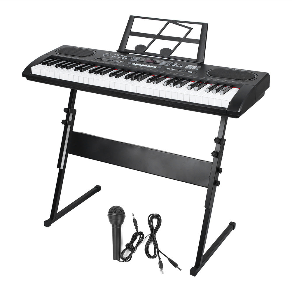 61 Keys Digital Electronic Keyboard Piano Set with Piano Stand, Built In Speakers for Beginners
