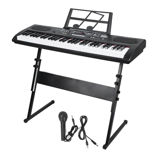 61 Keys Digital Electronic Keyboard Piano Set with Piano Stand, Built In Speakers for Beginners