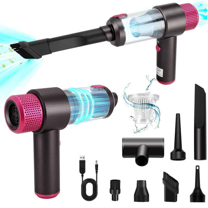 4 In 1 Car Vacuum Cleaner,Cordless 120W/15000PA Powerful Sutions Handheld Vacuum with LED Light, 4000mAh Battery Mini Vacuum Blow & Suction for Car,Keyboard,Inflatin and Pet Hair