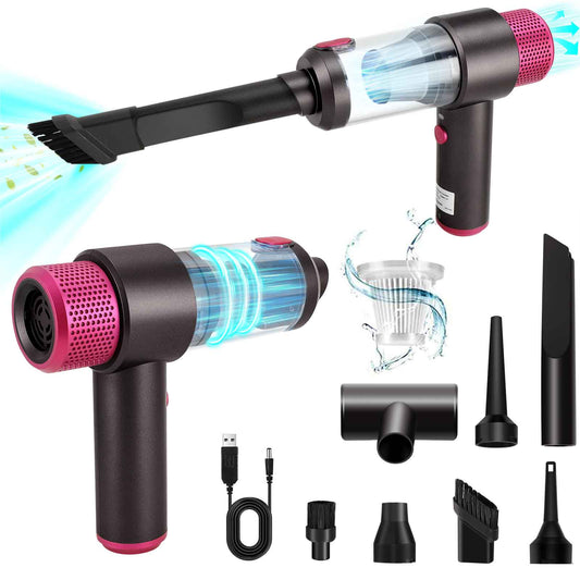 4 In 1 Car Vacuum Cleaner,Cordless 120W/15000PA Powerful Sutions Handheld Vacuum with LED Light, 4000mAh Battery Mini Vacuum Blow & Suction for Car,Keyboard,Inflatin and Pet Hair