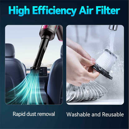 4 In 1 Car Vacuum Cleaner,Cordless 120W/15000PA Powerful Sutions Handheld Vacuum with LED Light, 4000mAh Battery Mini Vacuum Blow & Suction for Car,Keyboard,Inflatin and Pet Hair
