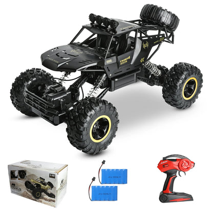 Remote Control Cars, YLSHRF 1:12 Scale All Terrain RC Monster Trucks Car with 2.4 GHz ,4WD Waterproof Off-Road Truck with Two Rechargeable Batteries,for Kids Adults Age 6 + Birthday Gifts (Black)