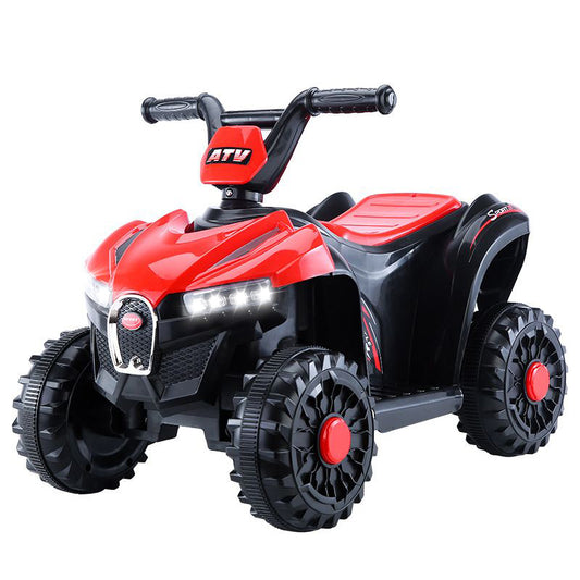 6V Ride on Toys, Kids Ride on ATV with LED Lights, Music, Horn, Electric Cars for Kids with High/Low Speed, Battery Powered Ride on Cars for Girls Boys 3-5 Years Old, Ideal Birthday Gift, Black+Red