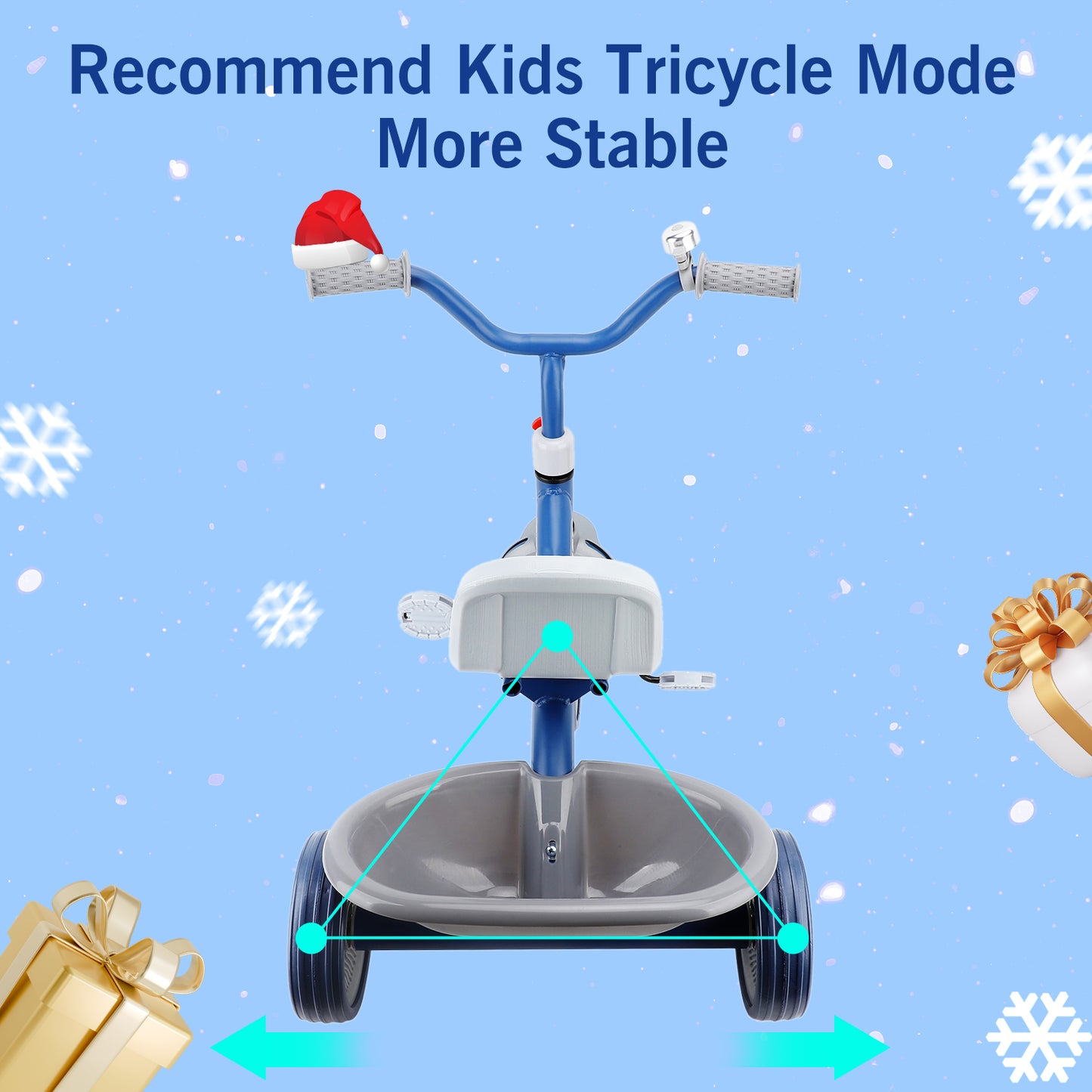 Kids Tricycle for 1-4 Years Old, Toddler Bike Kids Trike for Balance Training, Toddler Tricycle with Pedals and Storage Basket, Baby Bike for Girls Boys with Bell/Adjustable Seat, Beginner Tricycle