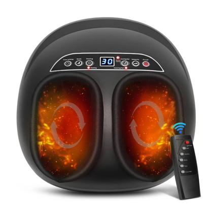 Foot Massager with Heat & Deep-Kneading, Air Compression Shiatsu Foot Massage for Plantar Fasciitis, Circulation, Relaxation & Gift