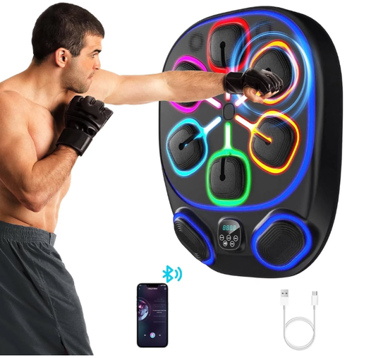 Upgraded Music Boxing Machine, Smart Bluetooth Boxing Music Workout Machine for Adults, Wall Mounted Music Boxing Machine with Smart Display Screen for Home, Indoor and Gym