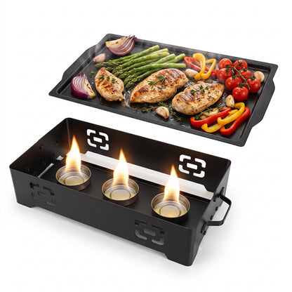 Home Insulated Serving Tray Set, 5QT Stainless Steel Insulated Serving Tray with Fuel Holder and Water Tray—Perfect for family gatherings, parties, events, weddings, camping, and dinner parties