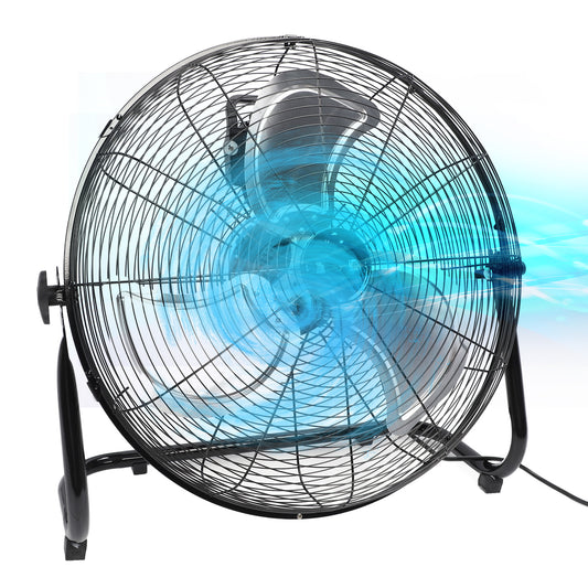 20 Inch High-Velocity Industrial Fan with 4 Speeds 8000CFM Air Circulation Heavy Duty Drum Fan For Warehouse, Workshop, Factory, Commercial,Balck