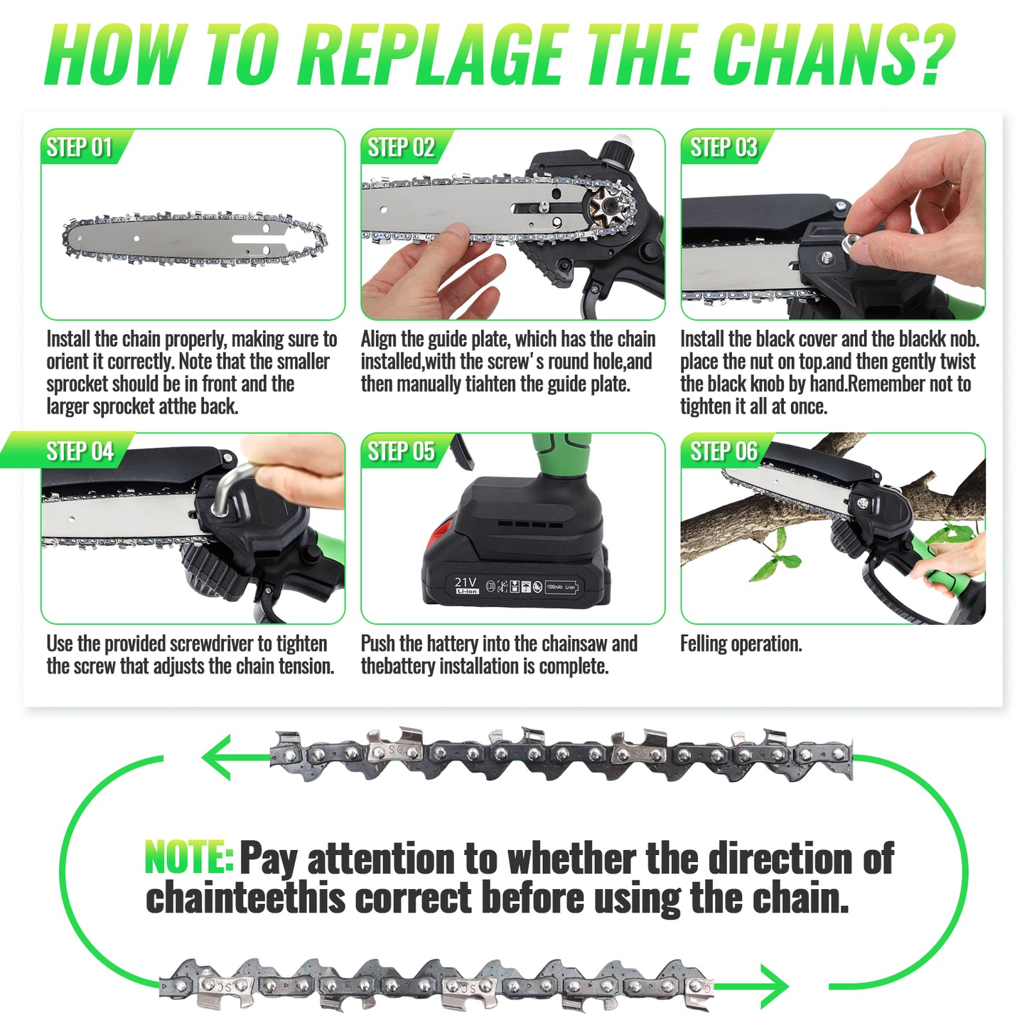 2-in-1 Cordless Pole Saw,6in + 4in Mini Chainsaw & Cordless Pole Saw with 2pcs 2.0A Batteries, 14.5-Ft Max Reach Brach Tree Saw Retractable Extension Rod for Wood Cutting Garden