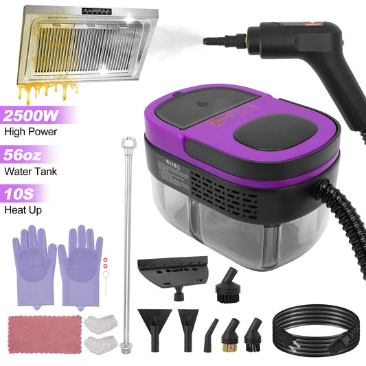 Steam Cleaner, 3-Level Adjustable Handle, 10s Fast Heat-Up, 1.6L Tank,Portable Steamer For Cleaning with 10 Pcs Accessories for Home,Dirt, Grease, Grout, Tile,Floor,Couch,Car