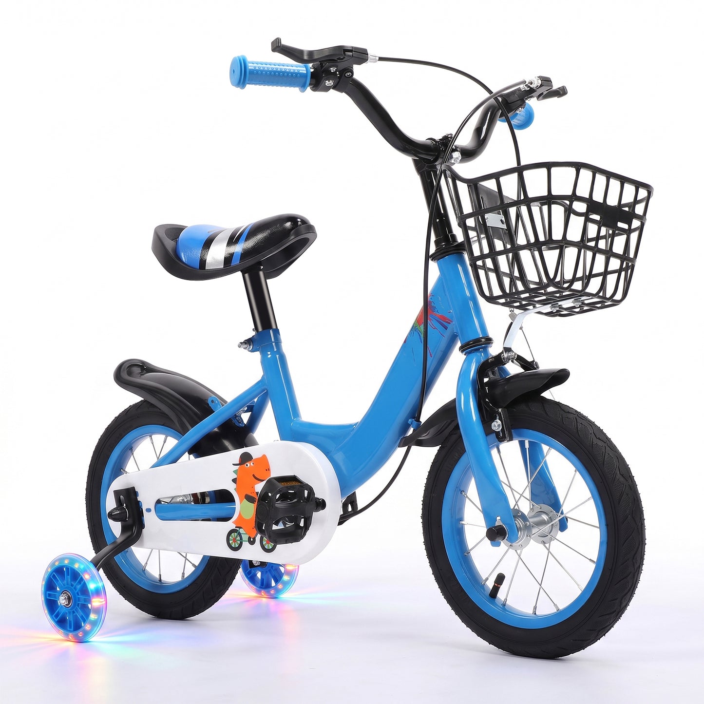 12 inch Kids Bike with Training Wheels, 2-in-1 Kids Bicycle with Adjustable Handlebar/Seat, Toddler Bike Gift for Boys Girls Kids Toddlers 1-5 YO,Blue