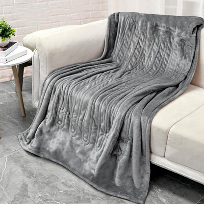 Heated Blanket Electric Throw - 51"x63" Heating Blanket Throw 2/4/8H Hours Auto-off 10 Heat Level Heat Blanket Over-heat Flannel Machine Washable Gift for Grandma,ETL & FCC for Home Office