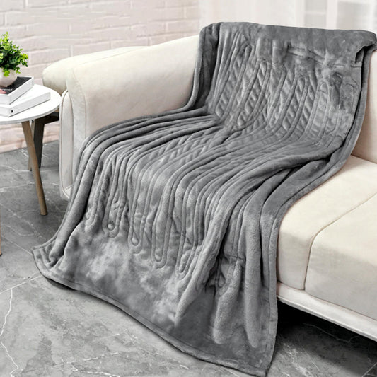 Heated Blanket Electric Throw - 51"x63" Heating Blanket Throw 2/4/8H Hours Auto-off 10 Heat Level Heat Blanket Over-heat Flannel Machine Washable Gift for Grandma,ETL & FCC for Home Office
