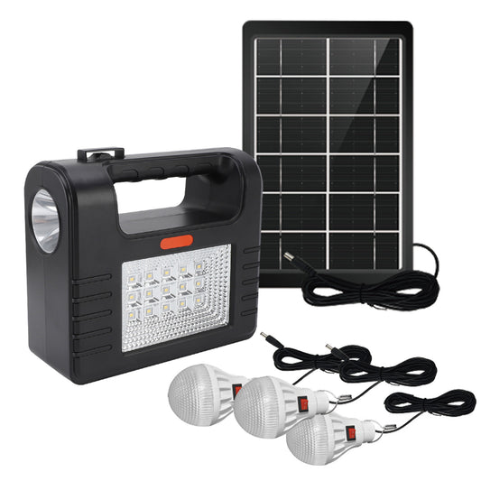 Portable Power Generator Station,18000mah Solar Panel Power Kit Battery Pack Power Station + 3 Bulbs for Outdoor Camping