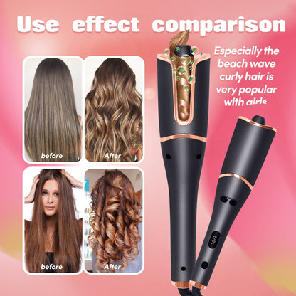 Auto Hair Curler, Automatic Curling Iron, Effortless Curls & Waves, 6 Temperature Setting Beach Waves Curling Wand Portable Hair Curler