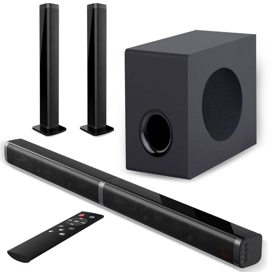 2 in 1 Separable Sound Bar for Smart TV with Subwoofer, Bluetooth 5.0 Surround Sound System for TV, 80W 37 Inch Soundbar for Home Theater, ARC/Optical/USB & Remote TV Speakers, 6 EQ Modes