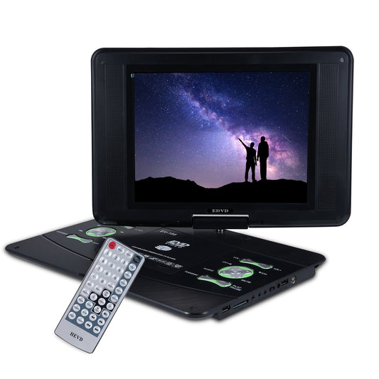 20.8" Portable DVD Player with 12.2" HD Screen for Car and Kids, Built-in Rechargeable Battery, Dual Stereo Speakers, Support CD/DVD/SD Card/USB/TV Sync, Remote Control, with Car Charger & AC Adapter