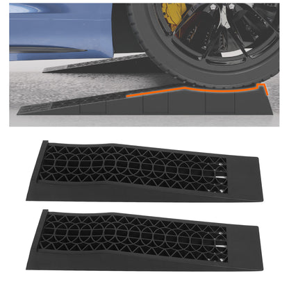 1Pair Car Service Ramps Vehicle Maintenance Tire Ramps Universal For 4400 Lbs Vehicles