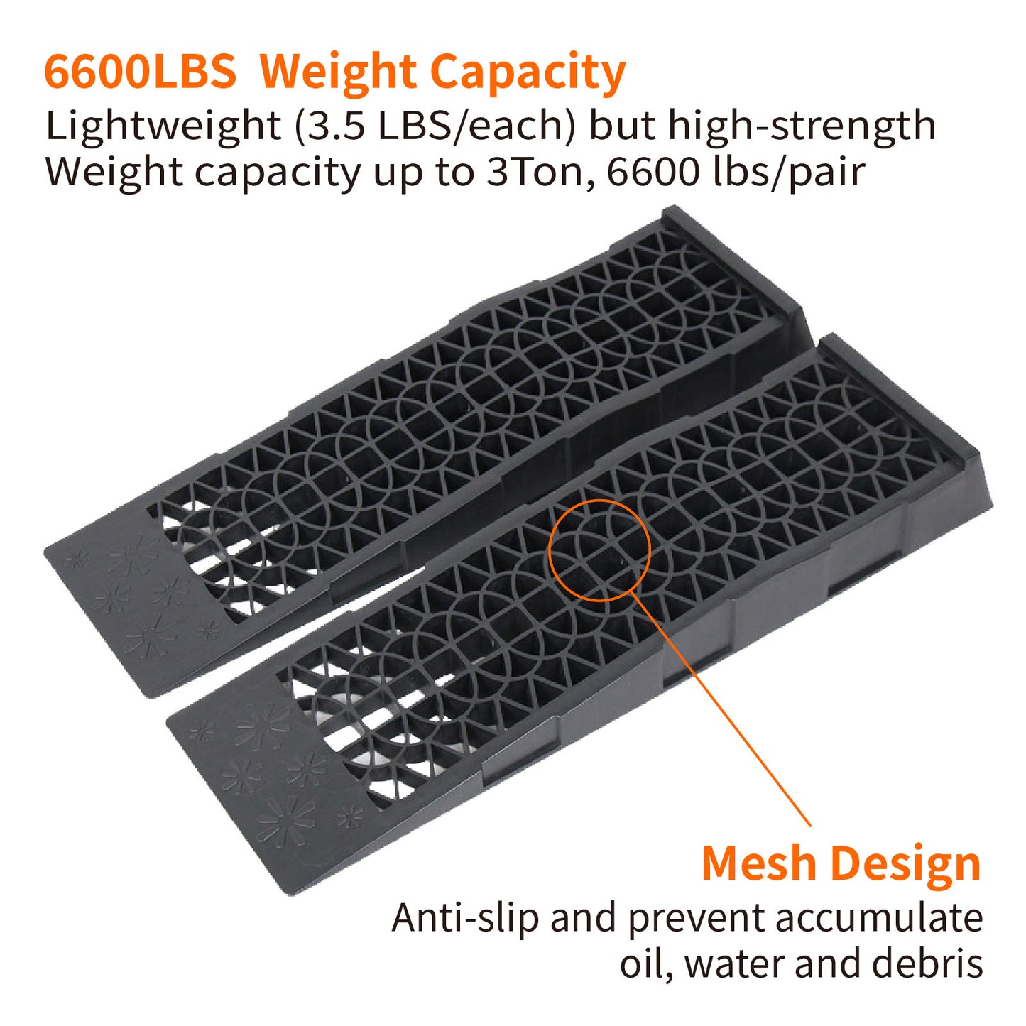 2 Pack Car Service Ramps Vehicle Maintenance Tire Ramps For 4400 Lbs Vehicles