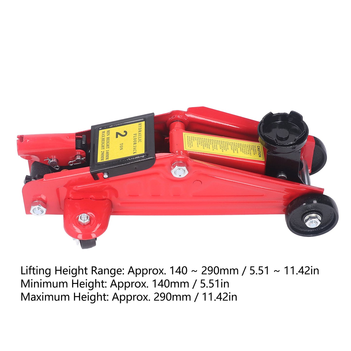 Hydraulic 2 Ton Floor Jack For Car With 360 Rotation Handle, 2 Ton Trolley Jack Red