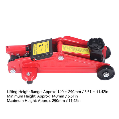 Hydraulic 2 Ton Floor Jack For Car With 360 Rotation Handle, 2 Ton Trolley Jack Red