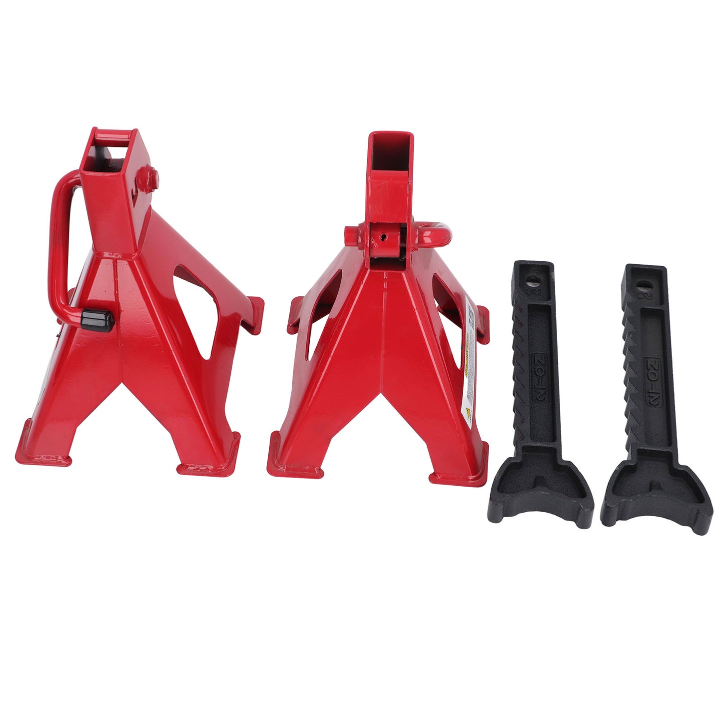 2-Ton Jack Stand 1 Pair Red, Anti Slip Car Lifting Stand 2T Adjustable Height 2 Set Carbon Steel For SUV