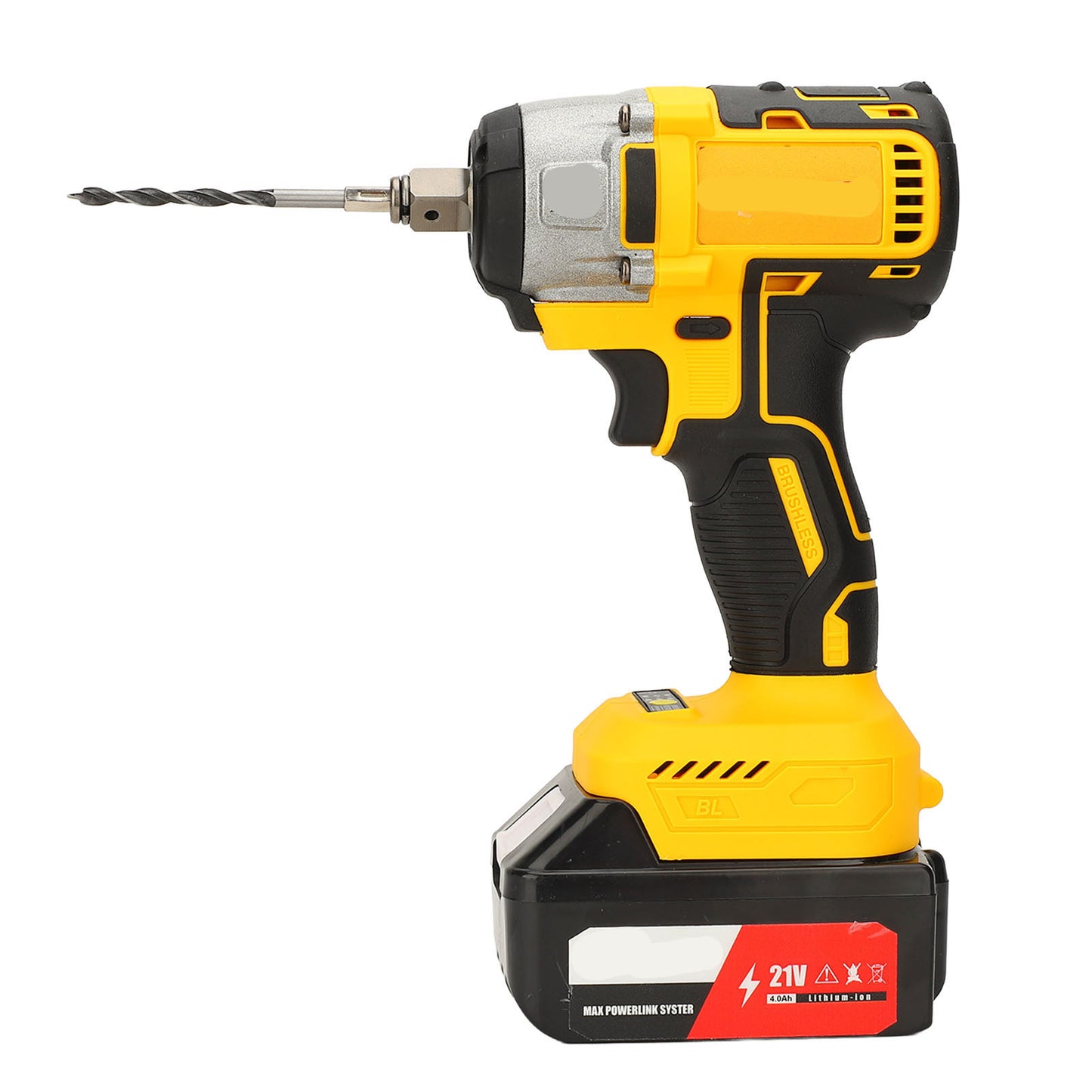Cordless Impact Wrench 1/2", 21V Powerful Brushless Motor w/ 2-Mode Speed, Power Impact Wrench W/ 5 Sockets,8 Drill,8 Screws, Max 280 ft-lbs (280N.m), Includes 2 x 4.0A Batteries for Home