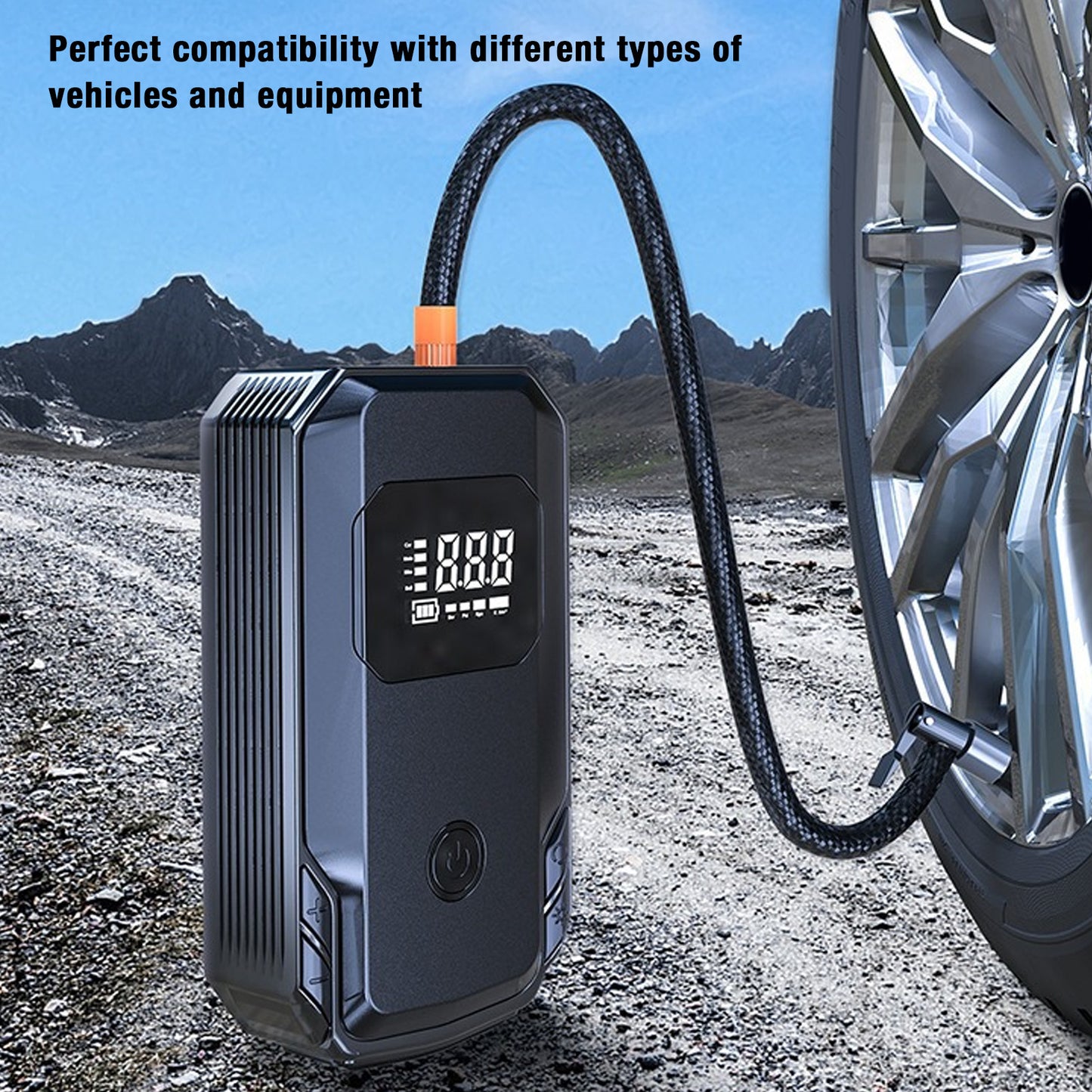 Jump Starter With Air Compressor, 2000A Jump Starter Up To 8L Gas/6L Diesel Engines With 150PSI Digital Tire Inflator, LCD Screen, LED Light, USB Fast Charging