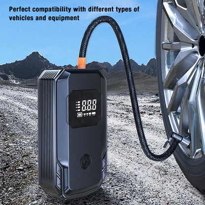 Jump Starter With Air Compressor, 2000A Jump Starter Up To 8L Gas/6L Diesel Engines With 150PSI Digital Tire Inflator, LCD Screen, LED Light, USB Fast Charging