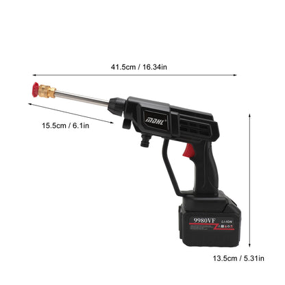 18000mAh Cordless Pressure Washer, 970PSI High Pressure Cordless Power Washer With 6 In 1 Nozzle Portable 2 More Nozzles 16.4FT Water Pipe For Floor Cleaning, Washing Cars, Watering Flowers