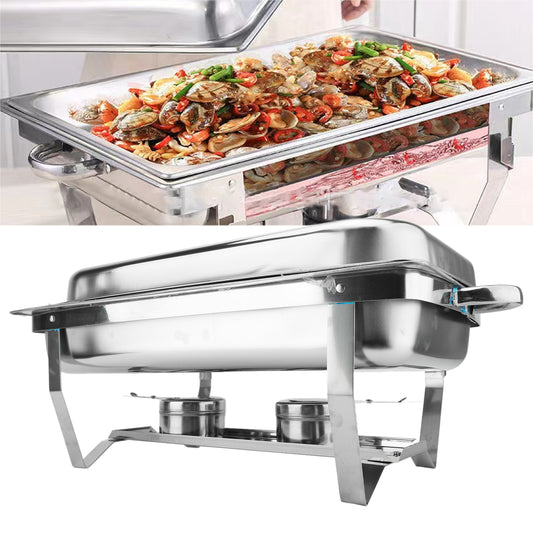 Chafing Dish Buffet Set 4 Pack, 13QT Stainless Steel Chafing Dishes For Buffet, Chafers And Buffet Warmers Sets For Parties, Events, Wedding, Camping, Dinner