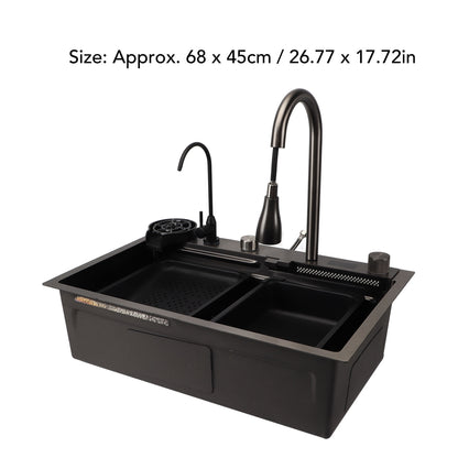 Under Counter Kitchen Sink Basin 68x45cm Thickened Stainless Steel Digital Display Kitchen Sink