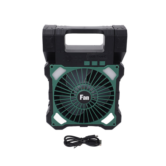 10000mAh Solar Camping Fan with Dual Charging, 5 Speeds & 3 Light Levels, 1-8H Timer, Portable Quiet Desk Fan for Hiking,Power Outage, Fishing,Travel