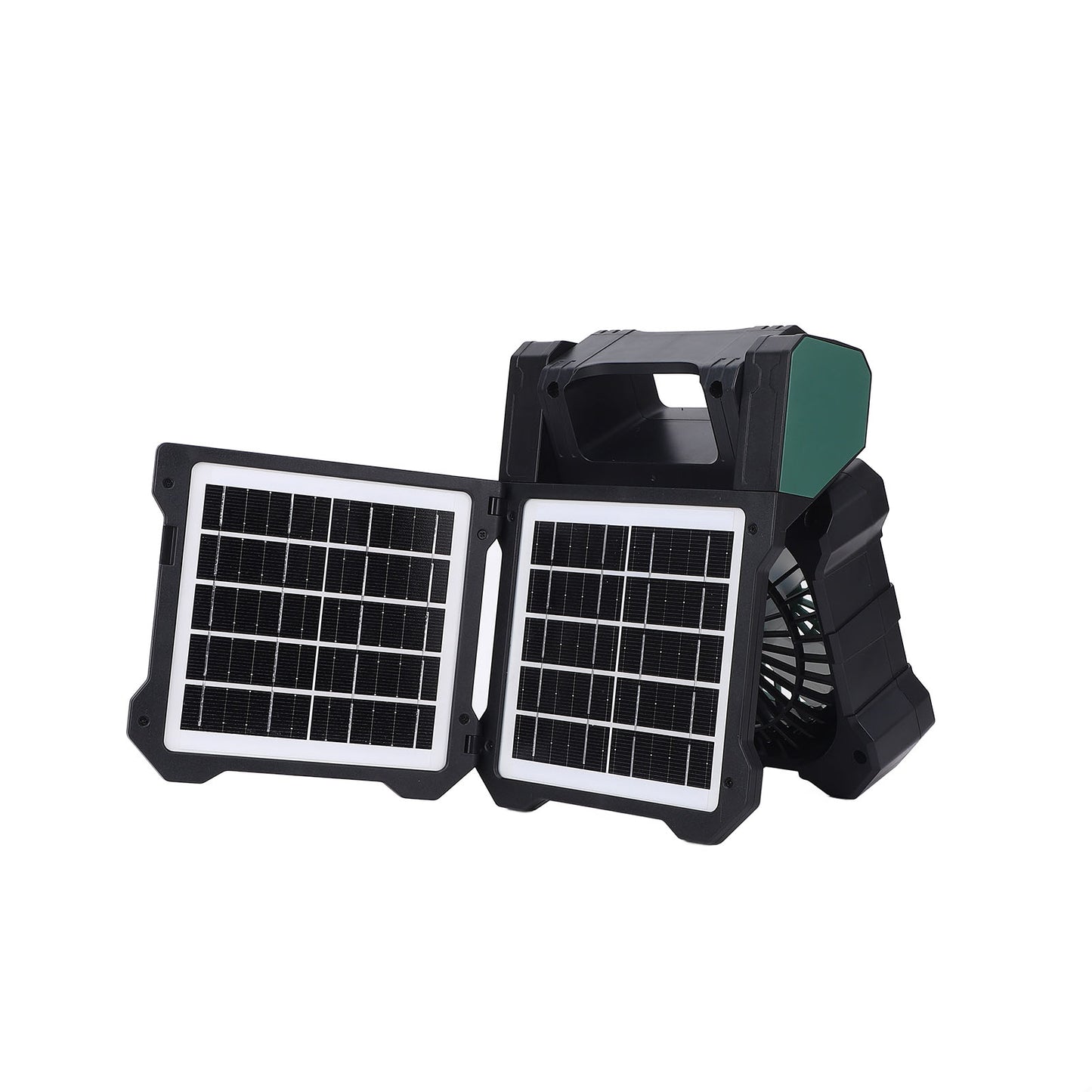 10000mAh Solar Camping Fan with Dual Charging, 5 Speeds & 3 Light Levels, 1-8H Timer, Portable Quiet Desk Fan for Hiking,Power Outage, Fishing,Travel