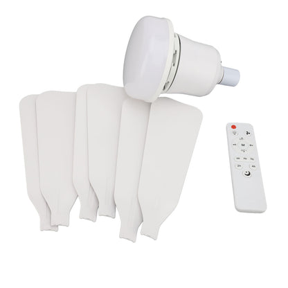 Socket Fan Light With Remote, 20.5in Small Ceiling Fan With 3-Speeds, Dimmable LED, E26/E27 Base, 6 Blades Light Socket Fan For Kitchen, Bedroom
