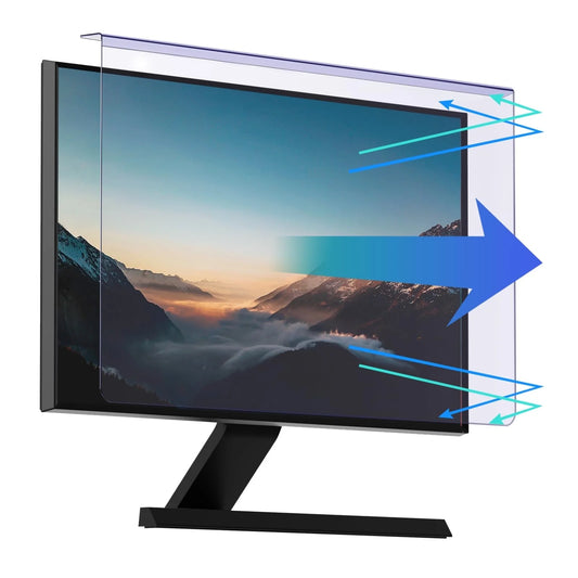 25-27 inch Computer Anti Blue Light Screen Protector Panel, Blue Light Blocking Filter for 25, 25.5, 26.5, 27" Widescreen Desktop Monitor Frame Hanging, Universal PC Anti Scratch Eye Protection Cover