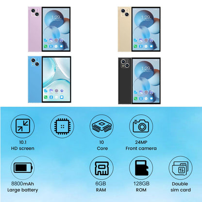 Android 13 Tablet, 10.1 Inch Tablets for Kids, 6GB RAM 128GB ROM 512GB Expand, 2560*1900 IPS Touchscreen 10-Core Processor 8MP+24MP Dual Camera WiFi Bluetooth GMS, Black