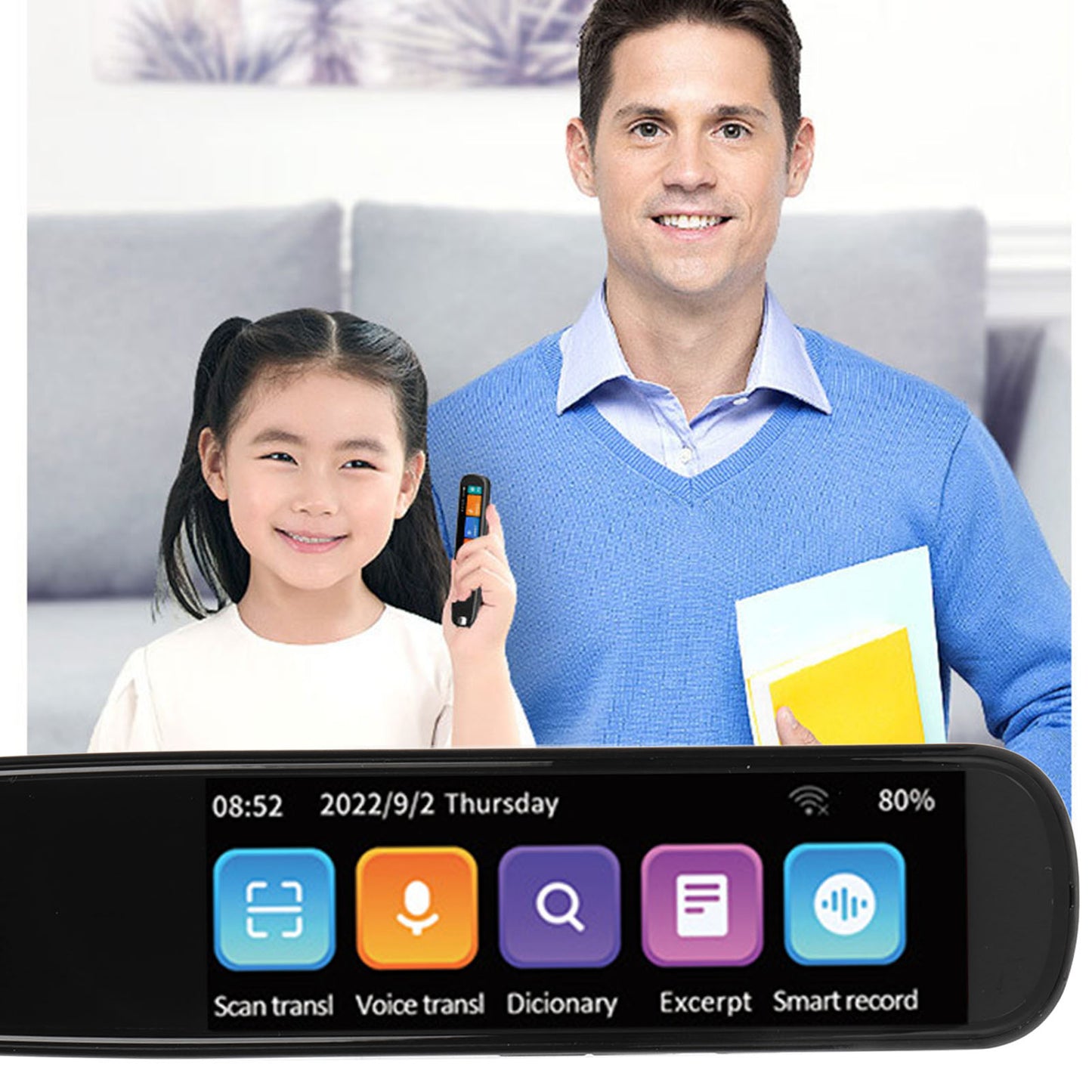 Bluetooth WiFi Scan Reader Pen for Dyslexia, Text to Speech Pen, Portable 131 Language Translator Device for Language Learners Business Students Adults Traveler
