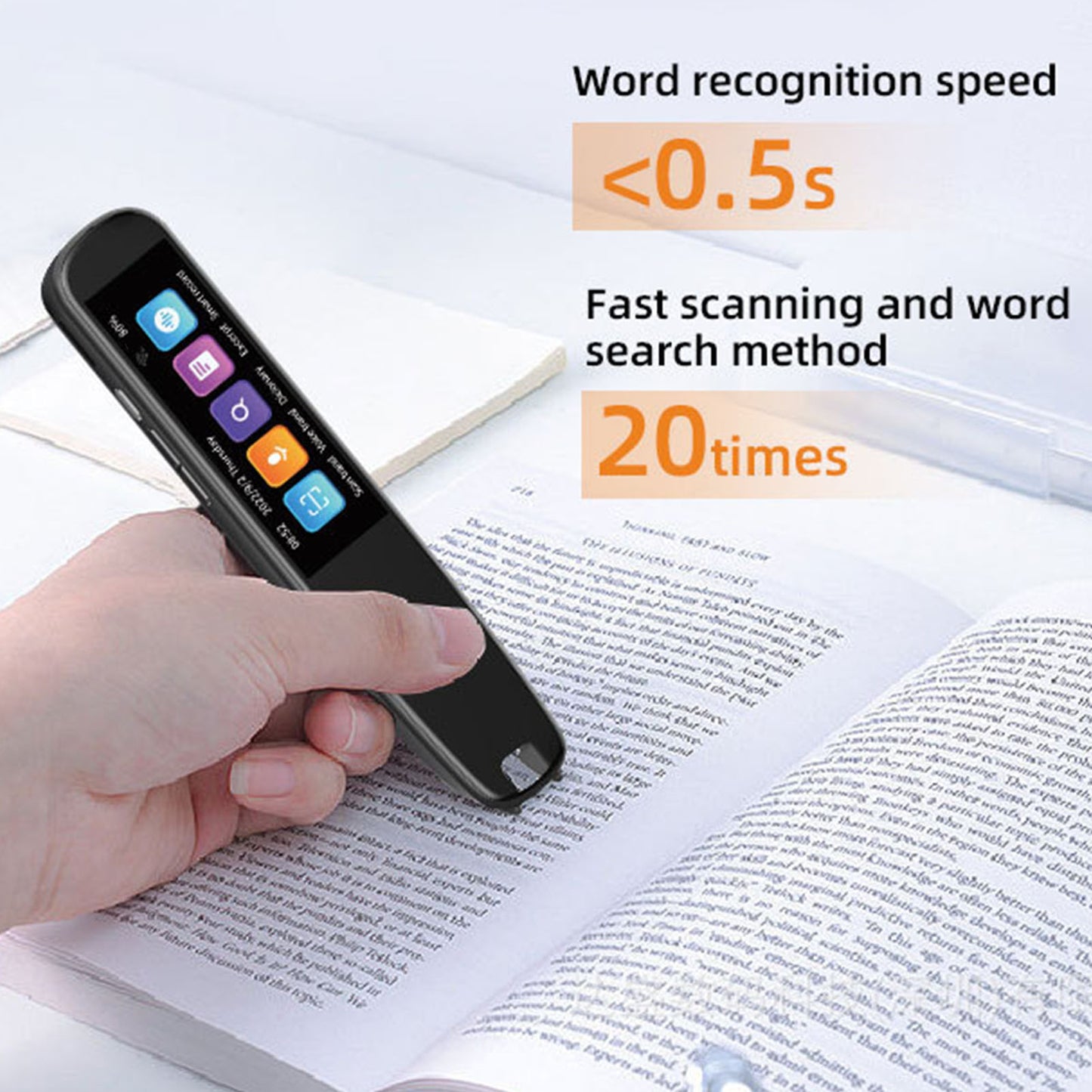 Bluetooth WiFi Scan Reader Pen for Dyslexia, Text to Speech Pen, Portable 131 Language Translator Device for Language Learners Business Students Adults Traveler