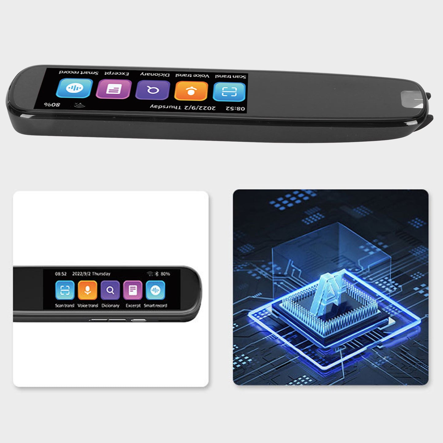 Bluetooth WiFi Scan Reader Pen for Dyslexia, Text to Speech Pen, Portable 131 Language Translator Device for Language Learners Business Students Adults Traveler