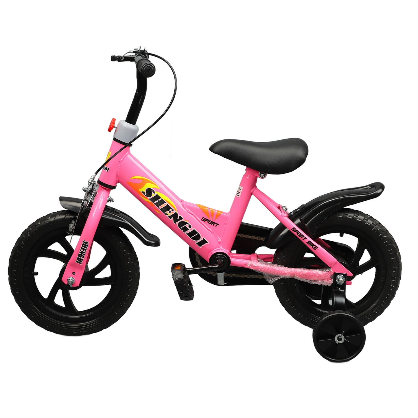 Eotvia 12 inch Kids Bike with Training Wheels, Children Bike with Handlebar, Kids Bicycle for Boys Girls Toddlers Ages 1 to 5, 2-in-1Pink Toddler Bike